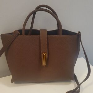 Elegant Brown Leather Tote Bag